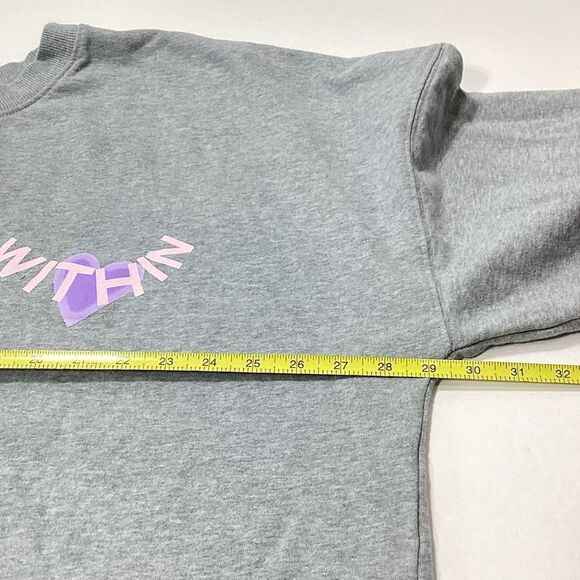 Positive Sweatshirt Love Begins Within Plus Size Pullover Sweatshirt Gray 4X - Picture 10 of 10